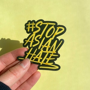 アジア人への憎悪を止めようステッカー
