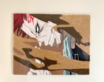 Mixed media anime painting