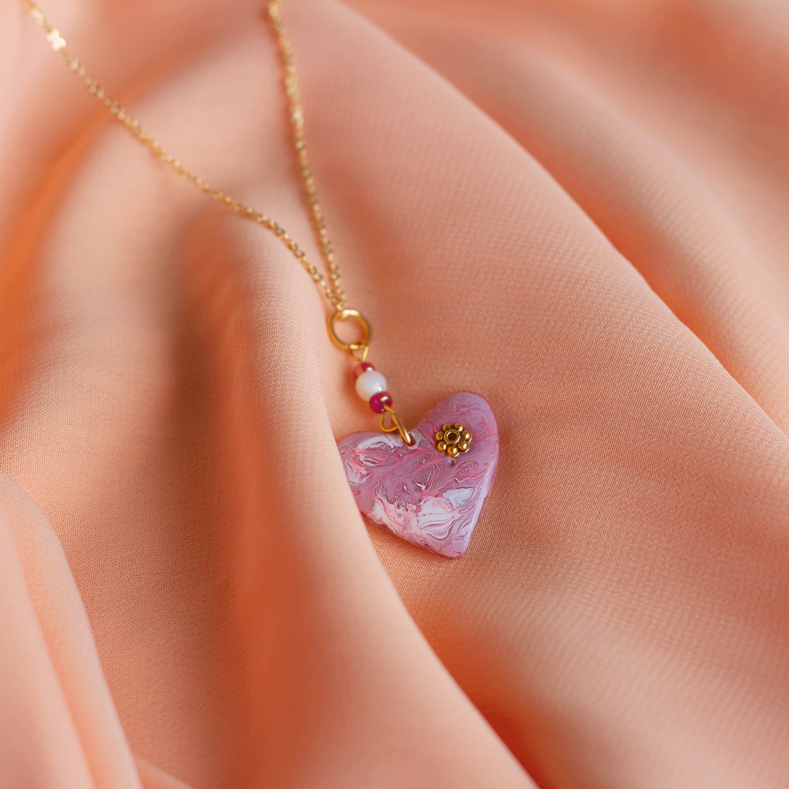 Epoxy resin necklace Handmade Etsy