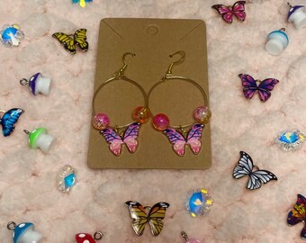 Enchanted Butterfly Dangle Hoops