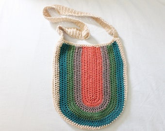Retro Regenbogen Tasche Häkelanleitung