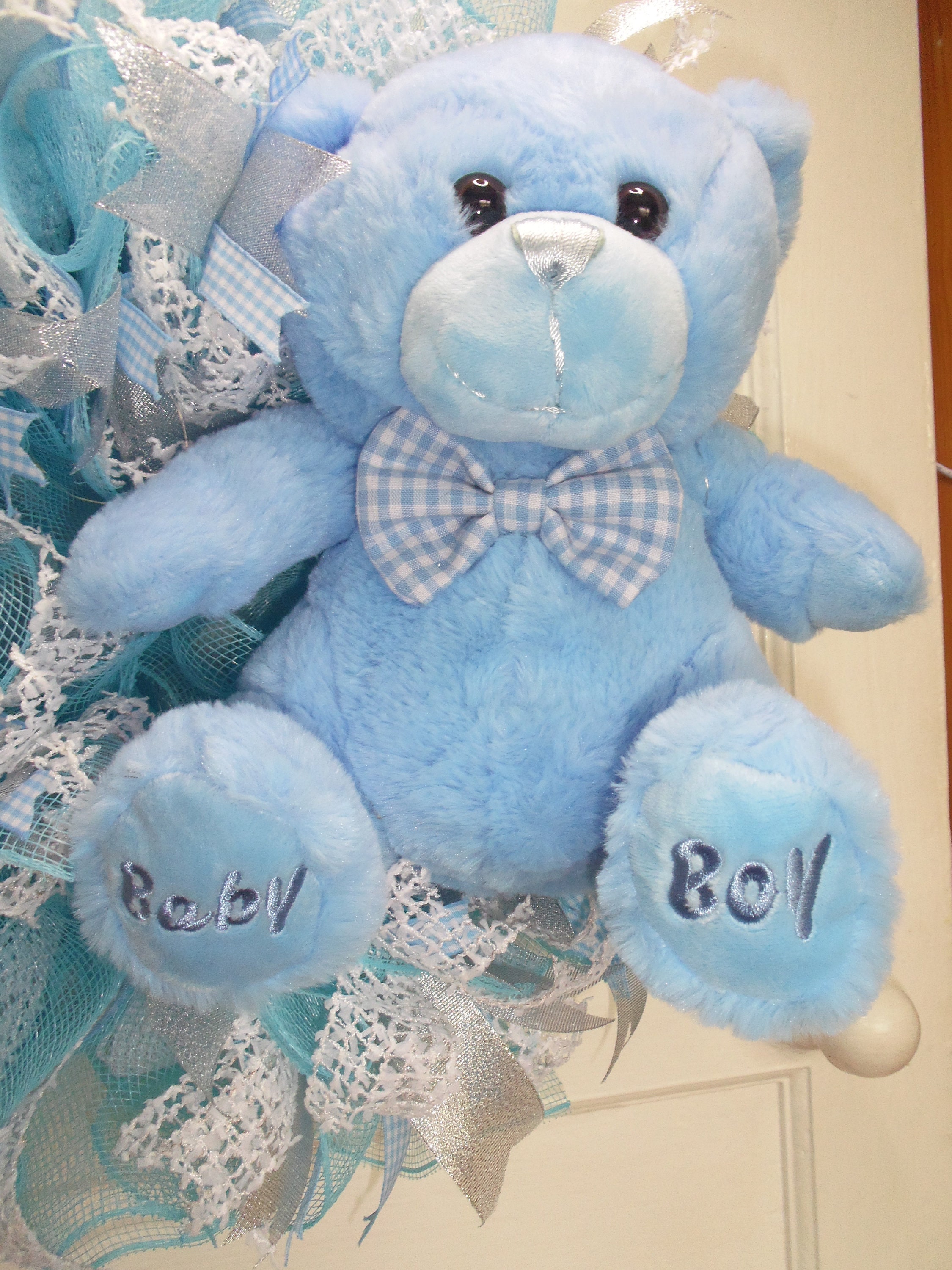 Baby Boy Nursery Wreath Garland Decoration Door Wall Hanging Etsy