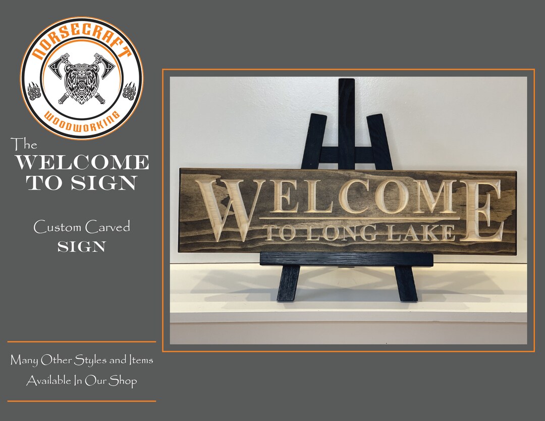 Personalized Wood Welcome Sign Custom Carved Sign Engraved Welcome Sign ...
