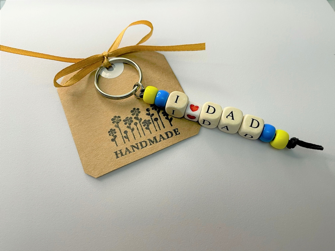 Fathers Day Gift Keyring Dad Keyring Daddy Keychain Wooden Etsy
