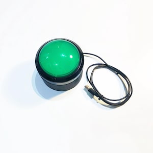 Ultimate Big USB Button - Green + 1m USB