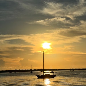 Sailboat at Sunset, wall art, wall hanging, home decor, photography print, picture, print, sailboat, sunset