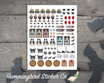 The Poe Pack - Edgar Allen Poe - Erin Condren - Happy Planner – Digital Download - Silhouette Cut Files - Halloween - Spooky Stickers - Poe