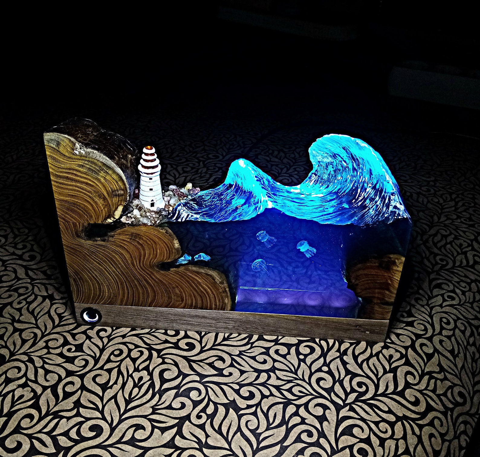 Resin lamp Epoxy resin lamp Resin epoxy lamp Epoxy wood Etsy