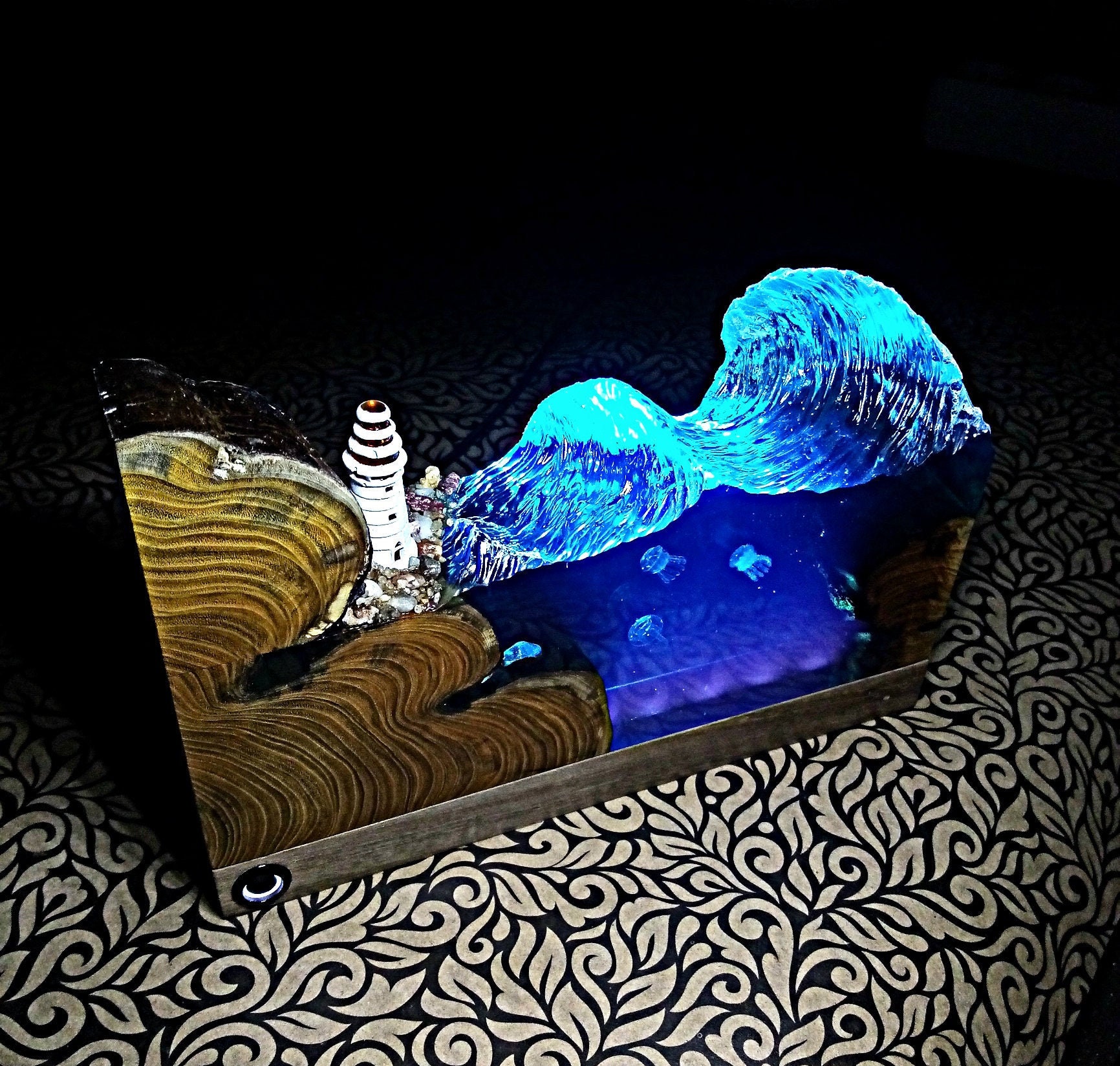 Epoxy Lamp Resin light Epoxy night light Nautical lamps Etsy