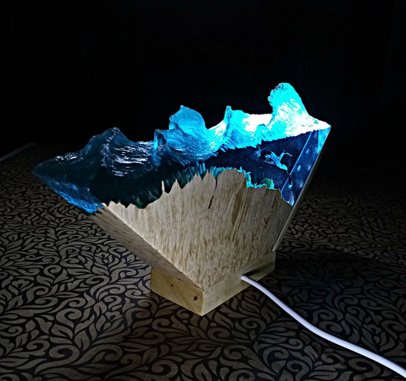 Cave Diving Epoxy Night Light Wood Resin Light Lamp Scuba Etsy