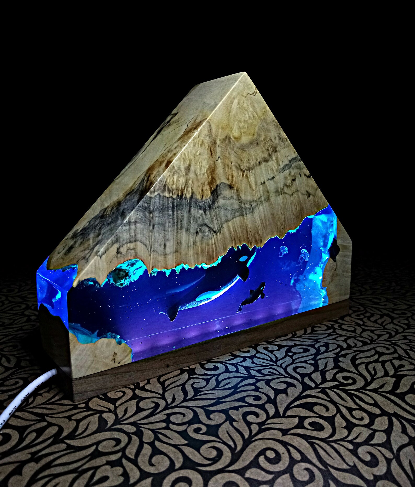 Epoxy resin lamp Resin table lamp Epoxy night light Etsy