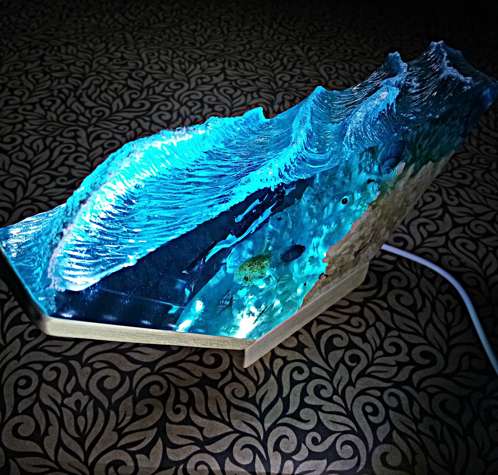 Cave Diving Epoxy Night Light Wood Resin Light Lamp Scuba Etsy