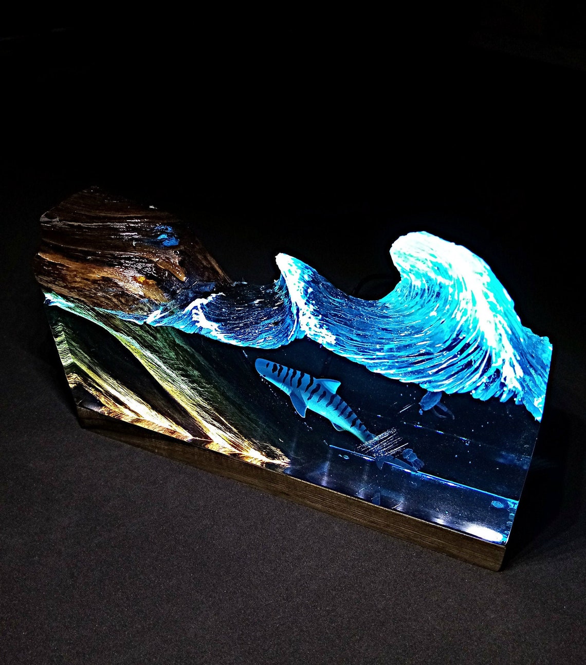 Epoxy resin lamp Epoxy night light Epoxy wood lamp Resin Etsy