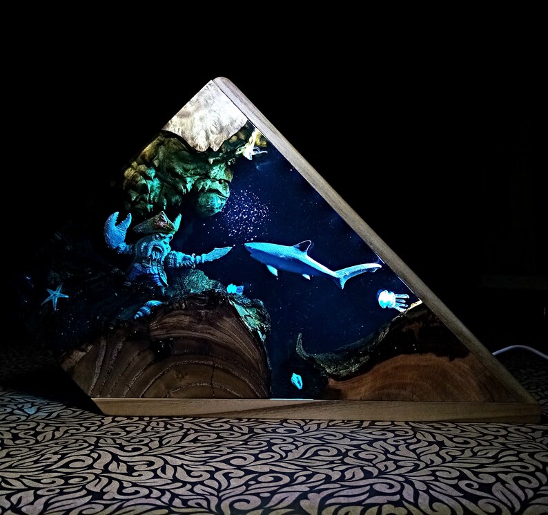 Epoxy night light Scuba diving gift Ambient night light Etsy