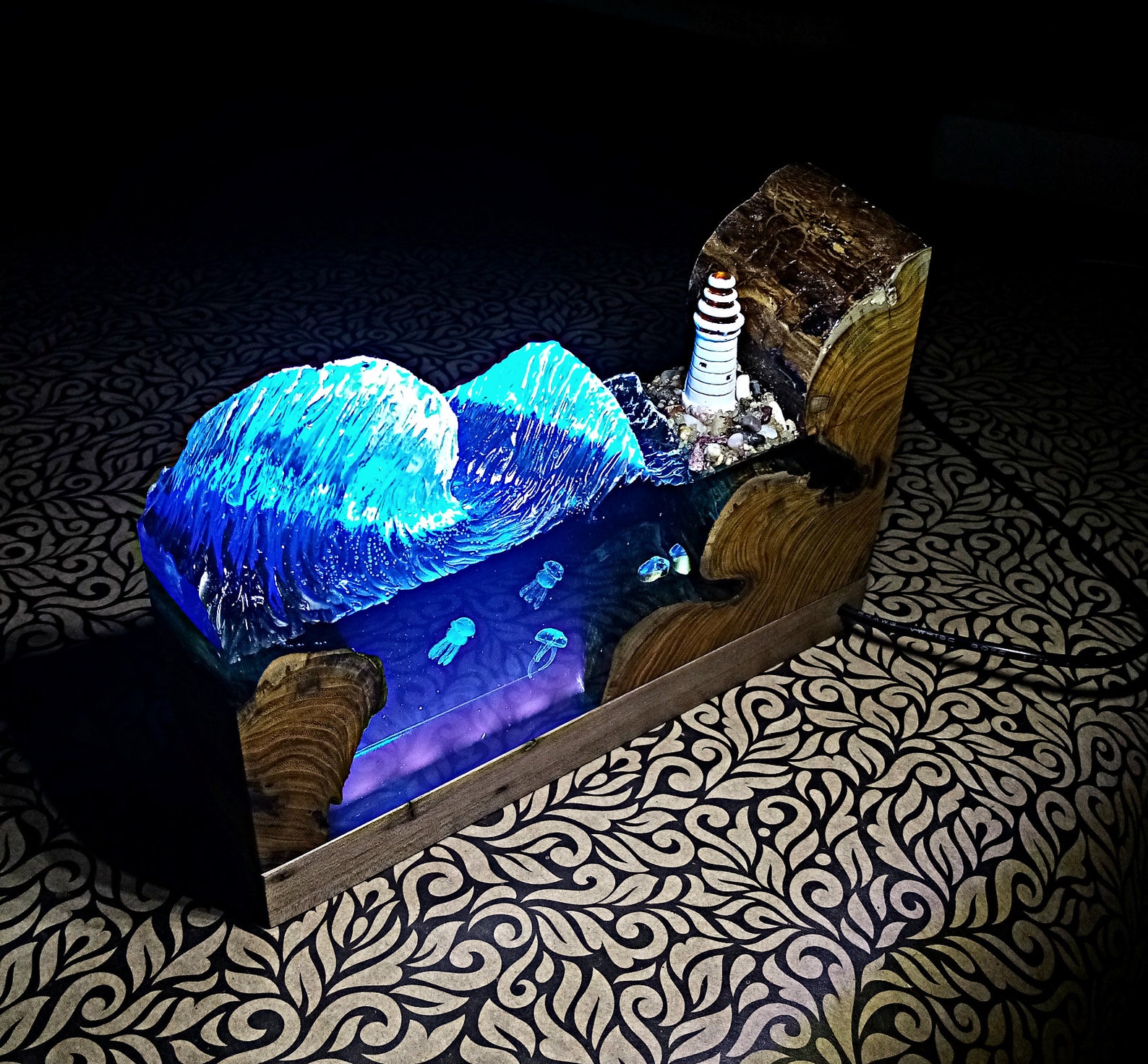 Resin lamp Epoxy resin lamp Resin epoxy lamp Epoxy wood Etsy