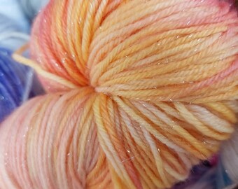 Mystery Starlight Skein- hand dyed-fingering weight yarn-merino/nylon/stellina,sock yarn, indy yarn, ready to ship