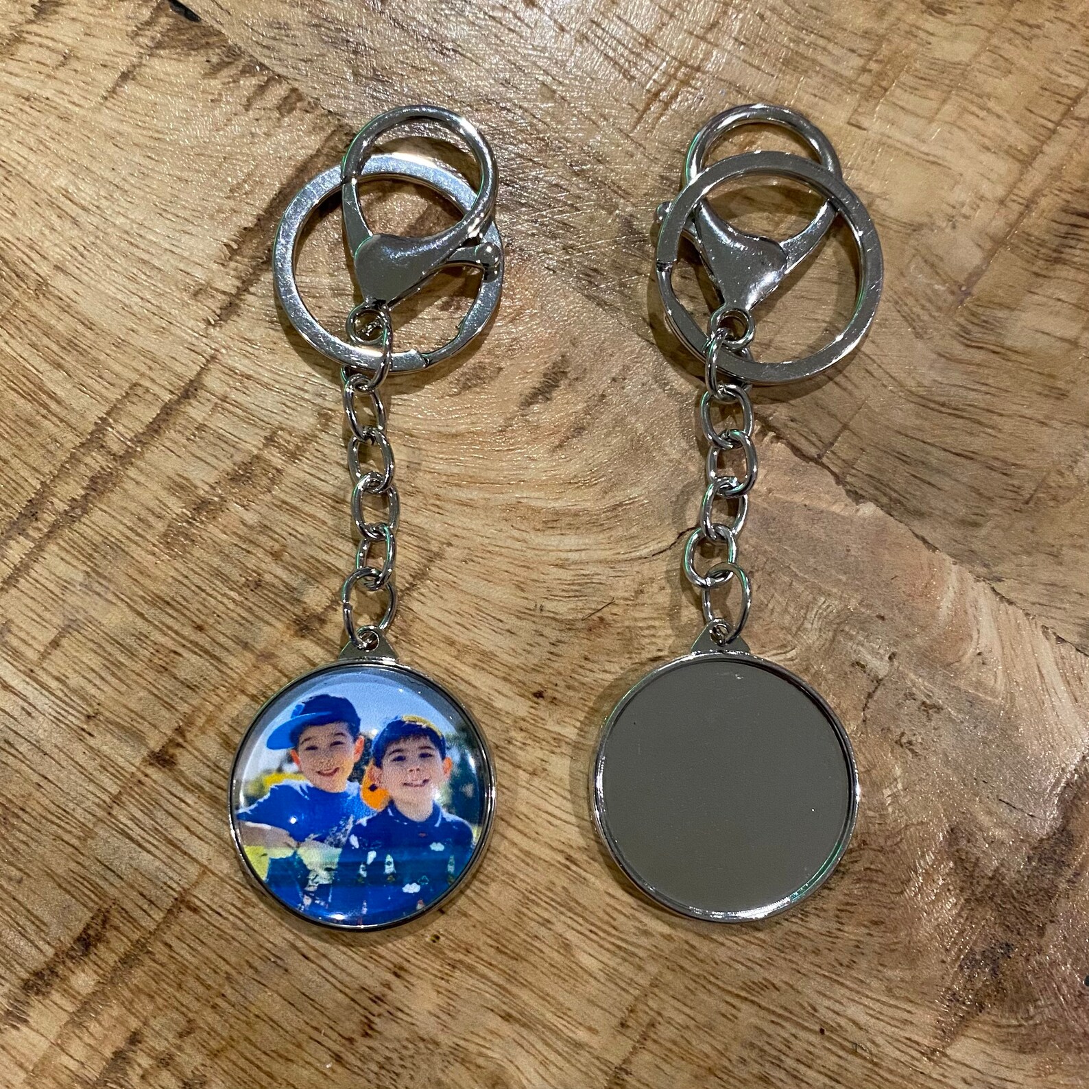 Personalised Photo keyring in Silver 1 sided Personalised Etsy