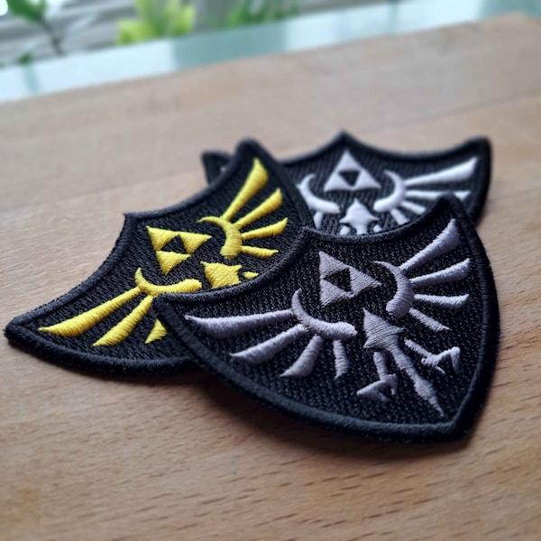 Wingcrest, Royalcrest, Hyrule Crest from the Legend of Zelda.  Iron on patch, badge, emblem for jacket, backpack, vest or dog harness.