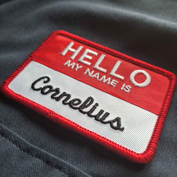 Hello My Name Is Custom Patch for Backpack, Jacket, Vest or Dog Harness.