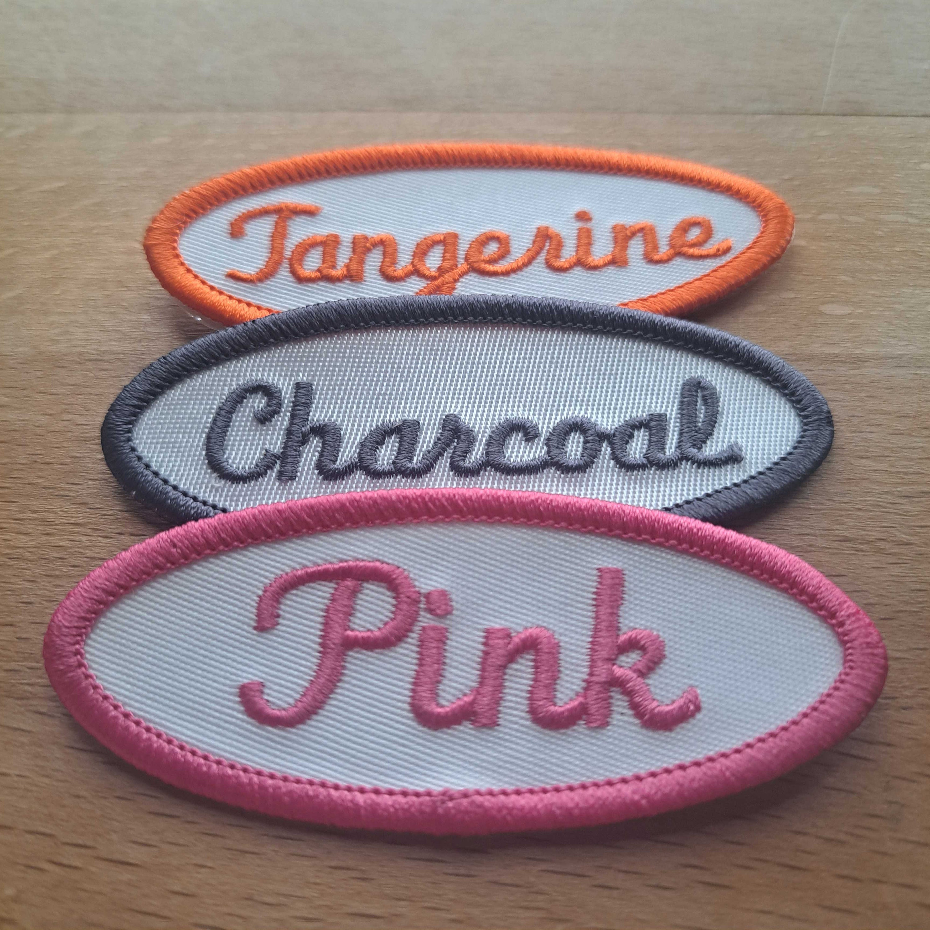Custom vintage-styled iron-on name tag patch.   For your uniform, shirt, apron, coveralls, backpack, jacket, vest or dog harness