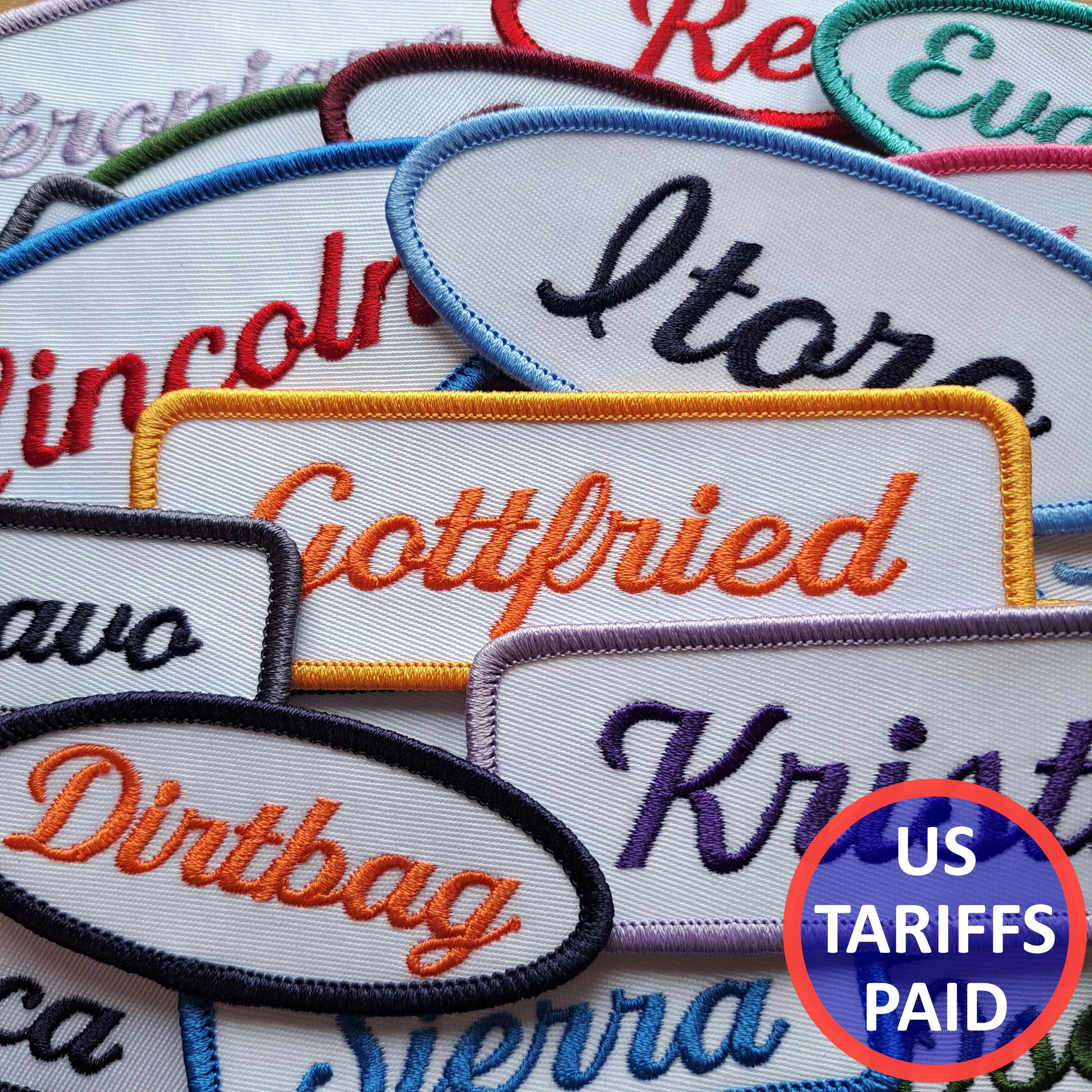 Custom Cursive Iron-On Name Patch: Vintage Style Uniform Tag