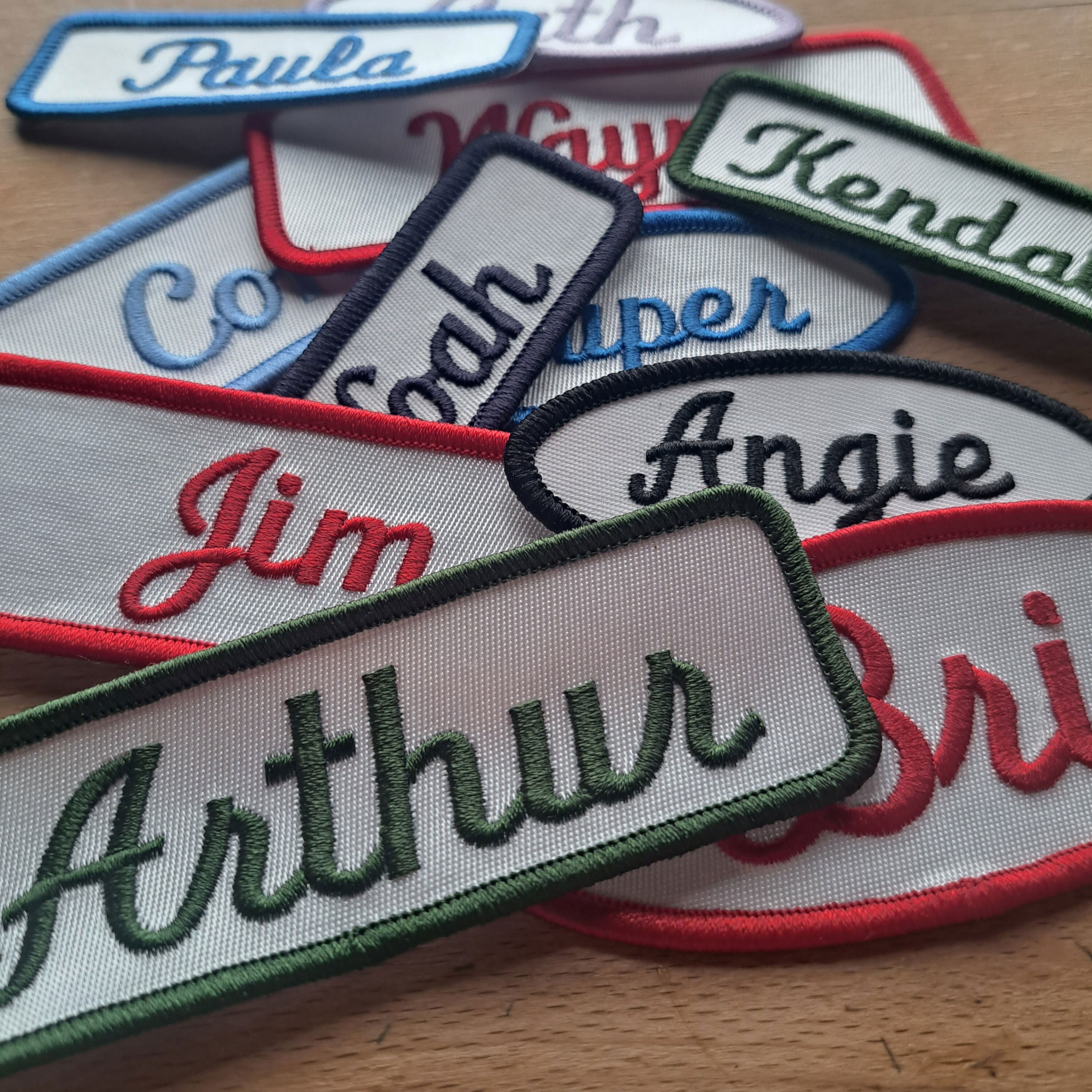 100 Pre-Cut Iron On Personalized Clothing Name Labels / Tags for Nursing  Homes, Camp, College, Day Care, Uniforms and Crafts w/ Font Choice