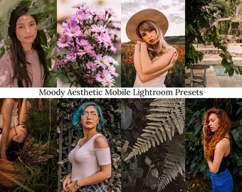 5 Moody Aesthetic Mobile Lightroom Presets, Dark and Moody Preset, Instagram Filters, Blogger Presets, Portrait Photography