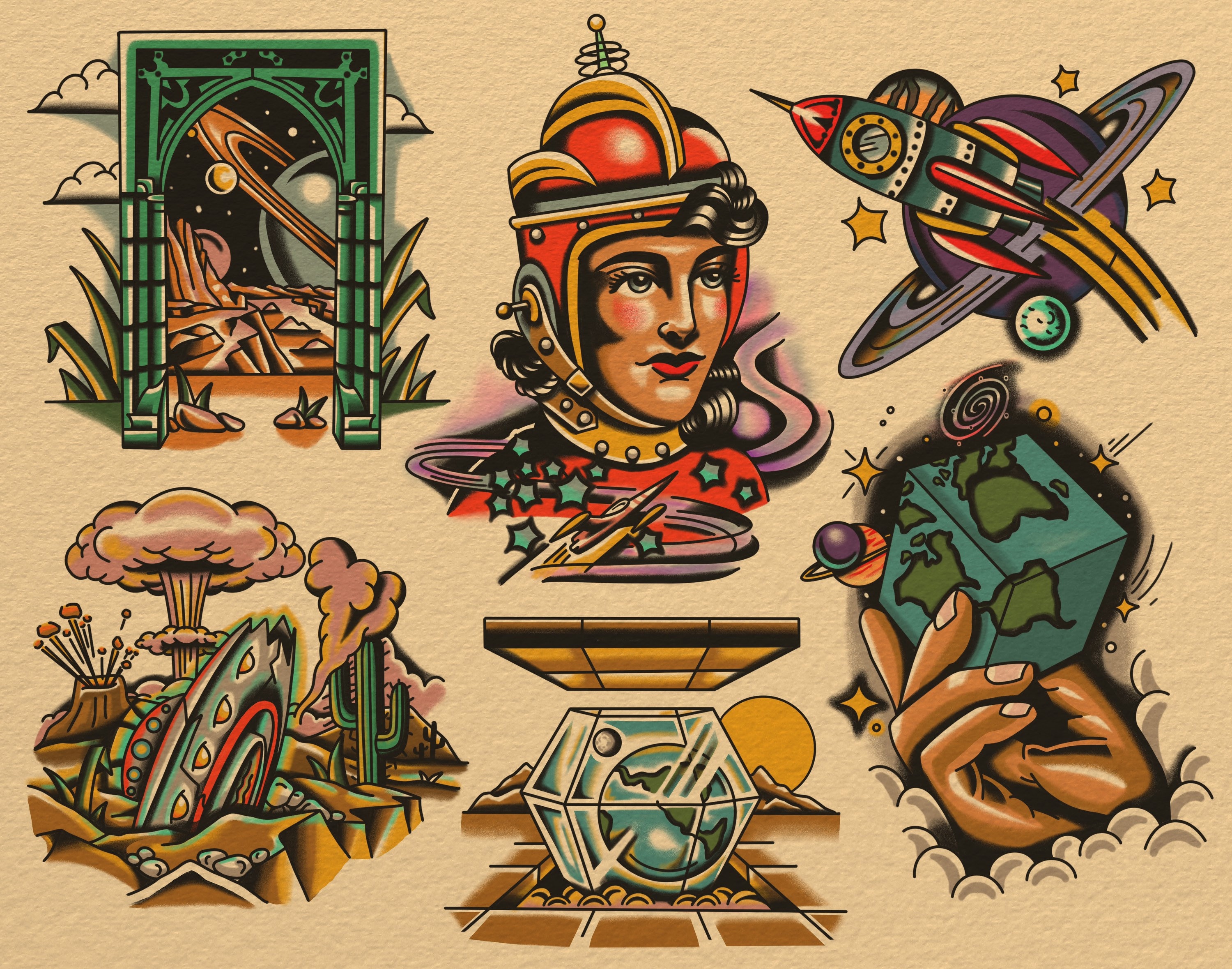 Traditional Tattoo Flash Art 11in X 14in Flash Sheet - Etsy