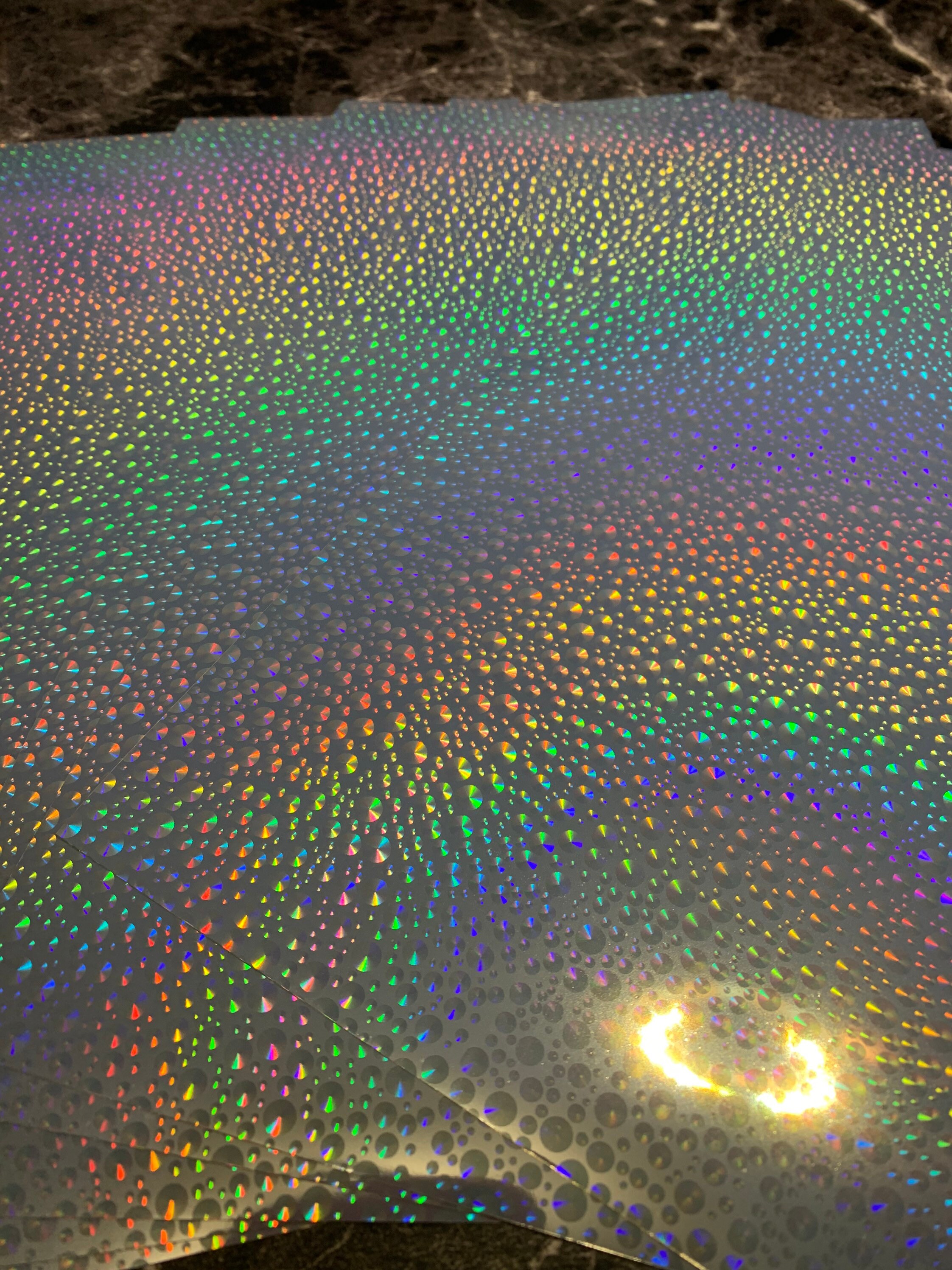sample holographic and clear printable vinyl sticker paper