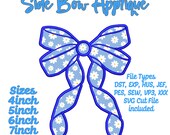 Side Bow Applique: Satin Stitch Machine Embroidery File (DST, SVG)