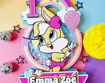 Adorno para tarta de Lola Bugs para Baby Shower o fiesta de cumpleaños.