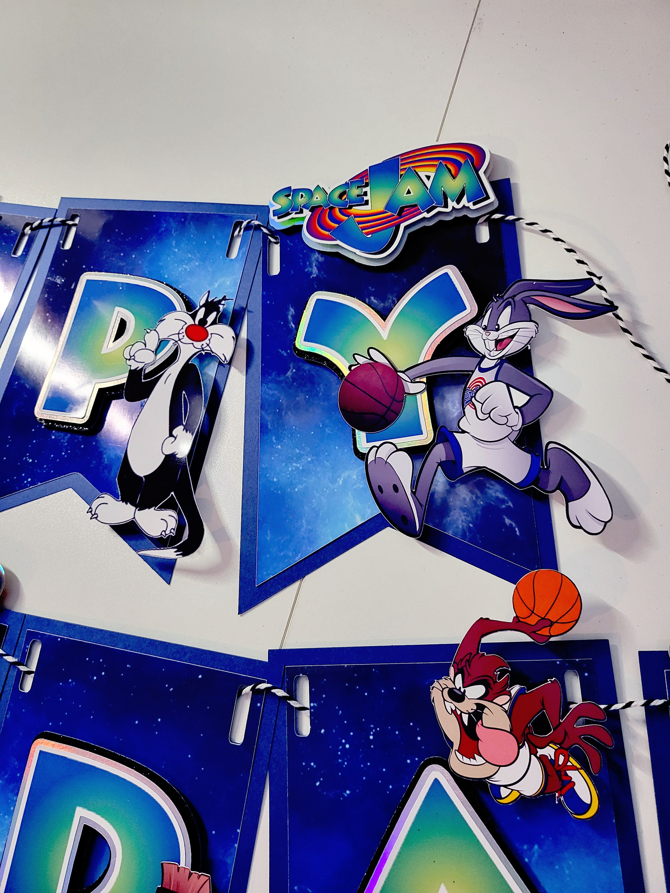 Space Jam Happy Birthday Banner. Space Jam Party Decorations. Space Jam