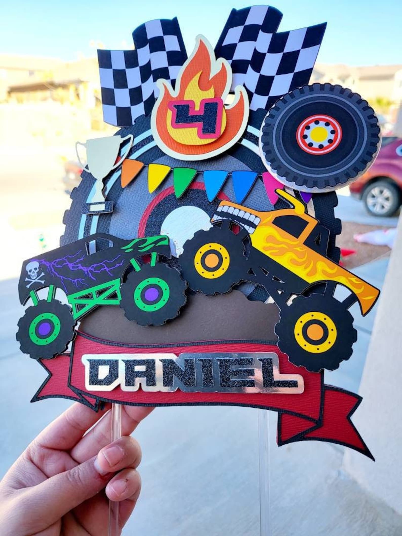 Monster Trucks Cake Topper. Monster Truck Party Decoration. Etsy — free download