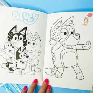 Bluey Coloring Book, Bluey Birthday Favors,crayons Included, Bluey ...