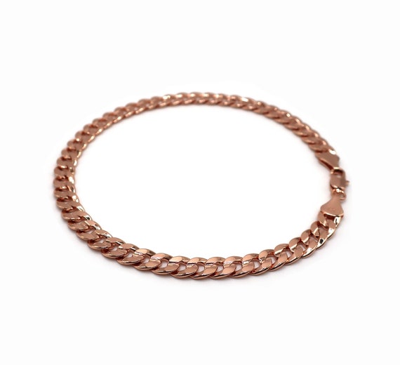 Rose gold cuban anklet discount