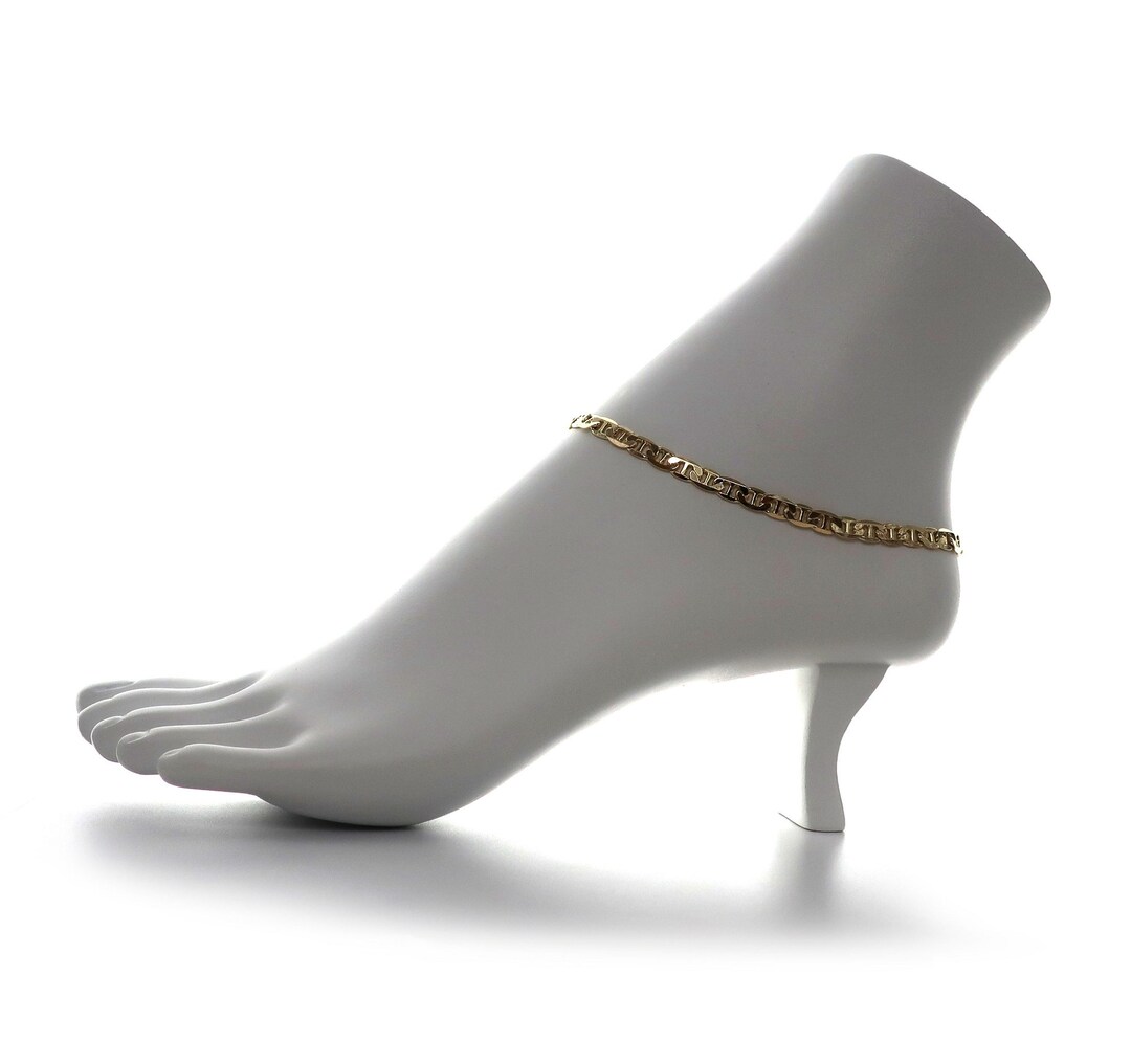 5mm Mariner Chain Anklet Bracelet Anchor Chain Anklet Curb Etsy