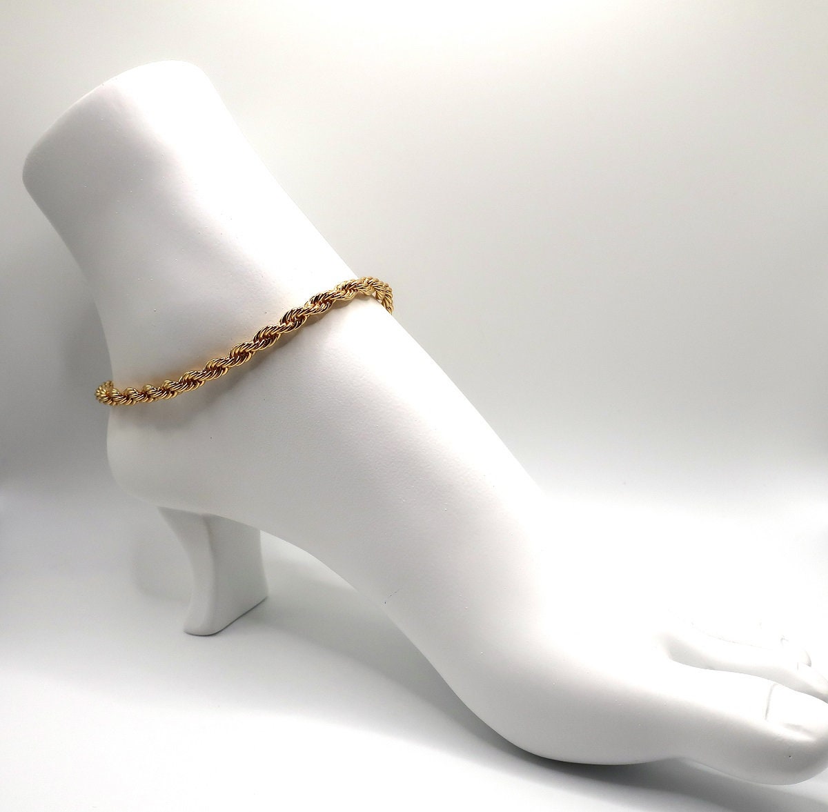 Cubic Zirconia 5mm Rope Chain Anklet Twist Chain Anklet Etsy UK