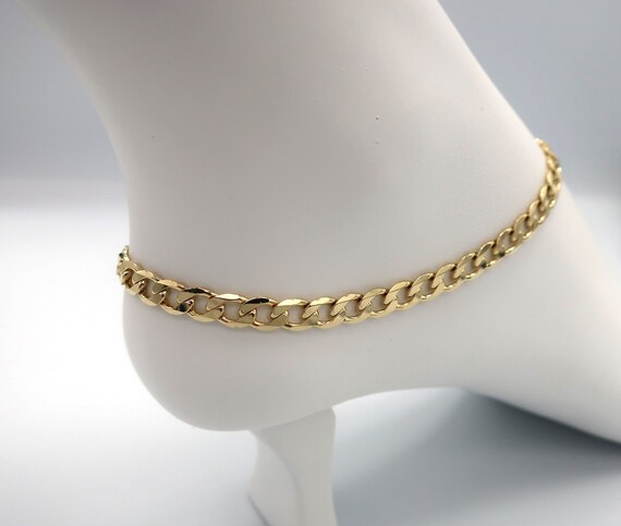 6mm Flat Cuban Chain Anklet Bracelet 