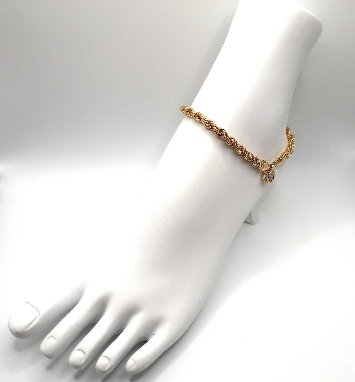 Cubic Zirconia 5mm Rope Chain Anklet Twist Chain Anklet Etsy UK