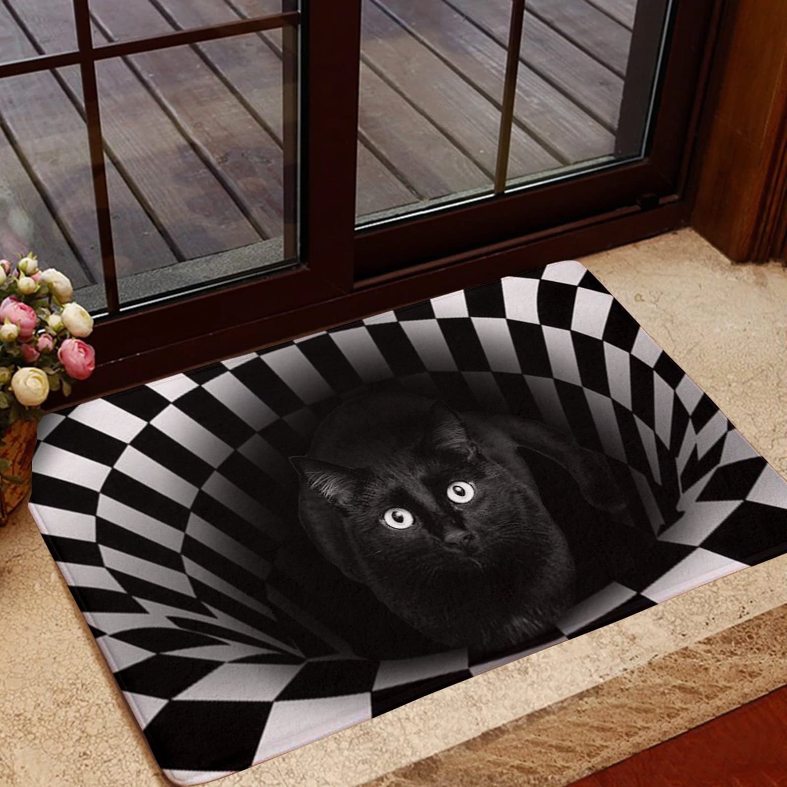 Cute Black cat Doormat Cat lover Doormat Cat Halloween Doormat Etsy