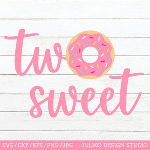 Zwei süße Donut SVG geschnitten Datei, 2 Jahre altes Mädchen Geburtstagsparty, 2 Jahre altes Mädchen SVG, 2 Jahre altes Mädchen, Cricut und Silhouette png dxf eps