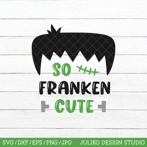 Dus Franken Cute SVG, Boy Halloween SVG, Monster SVG, Frankenstein Face Svg, Franken Cute gesneden snijden bestand voor Cricut Silhouet png clipart