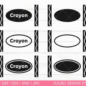 Crayon label SVG, Crayon wrapper SVG, Crayons SVG, Crayon label cut file, Crayon bundle cutting file for Cricut Silhouette png jpg dxf eps
