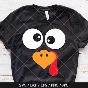 Turkey face SVG, Turkey Trot shirt SVG, Gobble SVG, Thanksgiving sublimation png, Funny turkey face cut cutting file for Cricut Silhouette