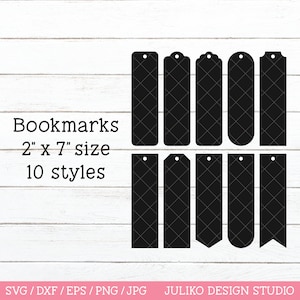 Plantilla de marcador SVG, Paquete de marcador SVG, Marcador imprimible, Archivo láser de marcador, Archivo de corte de marcador para Cricut Silhouette png jpg dxf