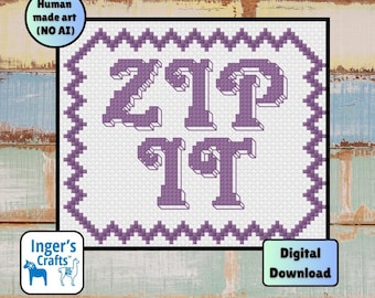 Zip It Cross Stitch Pattern