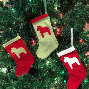 Dala Horse Stocking Ornaments