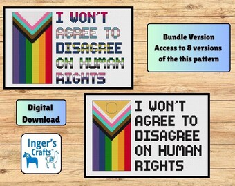 Human Rights Pride Cross Stitch Pattern - Bundle