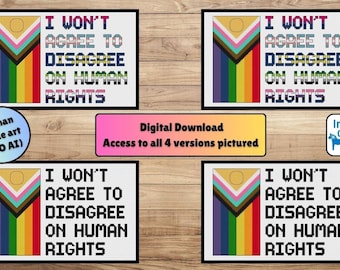 Human Rights Pride Cross Stitch Pattern - Intersex Progress Flag