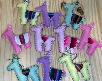 Adorable Felt Llama Ornaments 2025 pastel colors